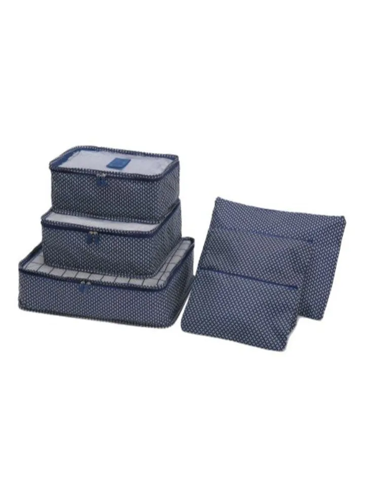 6-Piece Luggage Travel Organizer Bag Set Deep Blue