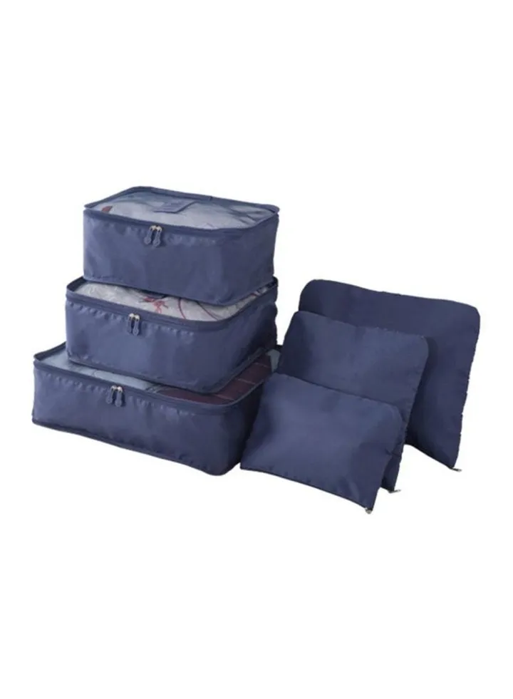 Pack Of 6 Zipper Storage Organizer Navy Blue