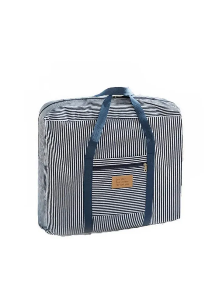 Quilt Clothes Organizer Storage Bag Blue/White