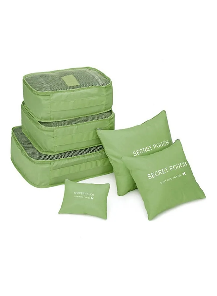 6-Piece Travel Storage Bag Set Green