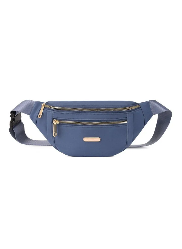 Light-weight Waist Pack Travel walking Hiking Crossbody Waist Bag for Women Pack Belt Bag Wallet Easy Carry Blue