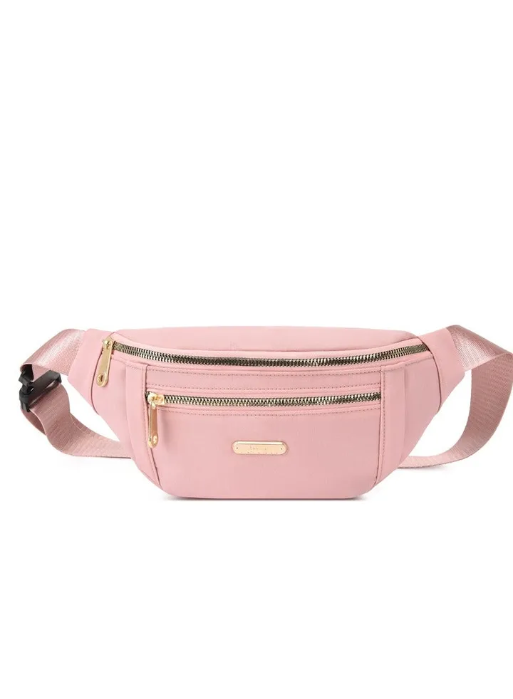 Light-weight Waist Pack Travel walking Hiking Crossbody Waist Bag for Women Pack Belt Bag Wallet Easy Carry Pink