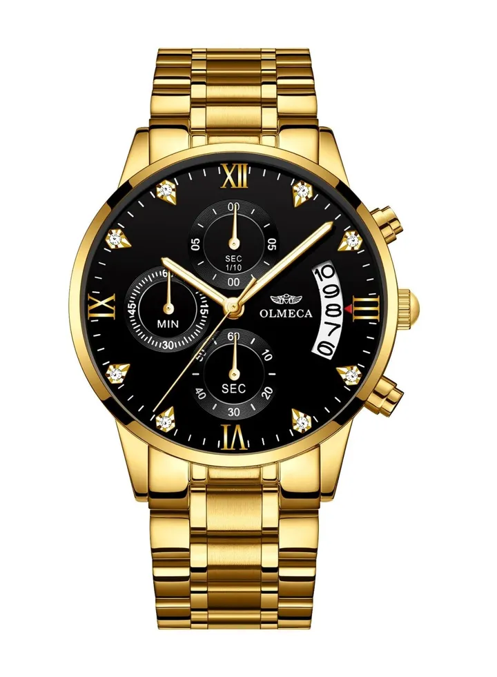 OLMECA 78M steel band quartz waterproof watch