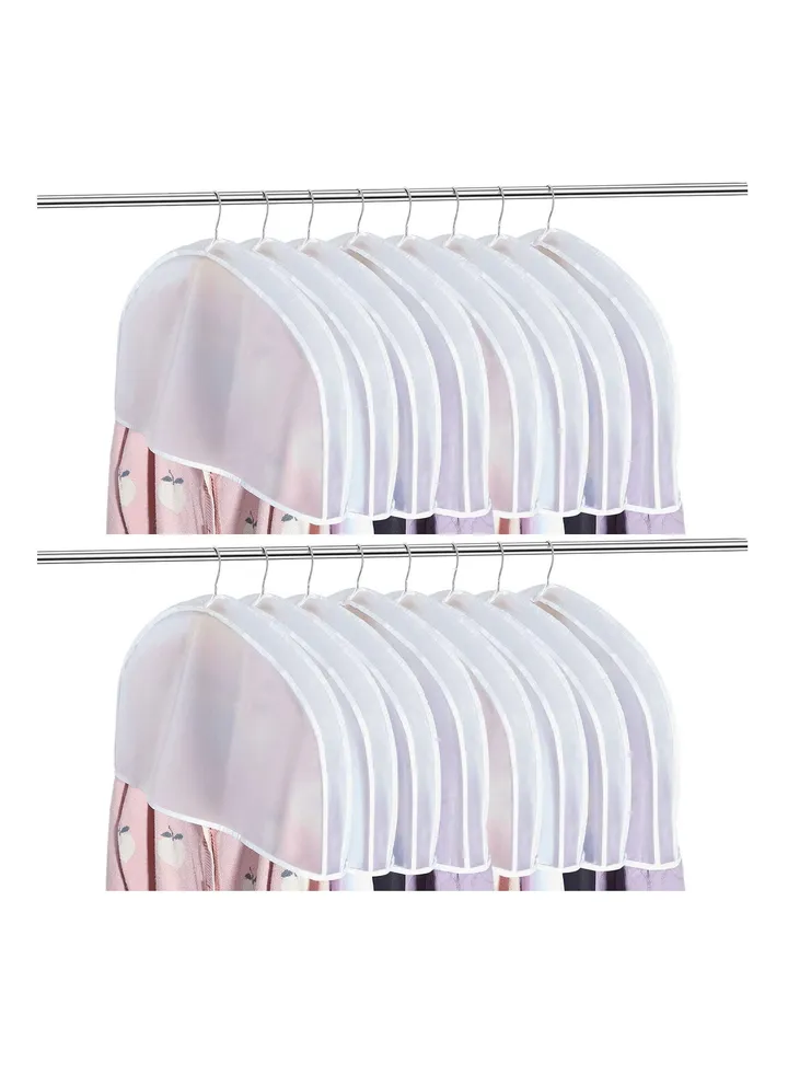 8 Pcs Plastic Clothing Shoulder Covers, Gusseted Clear Covers for Hanging Clothes Hanger Garment Breathable Bag Jacket Coat Dress