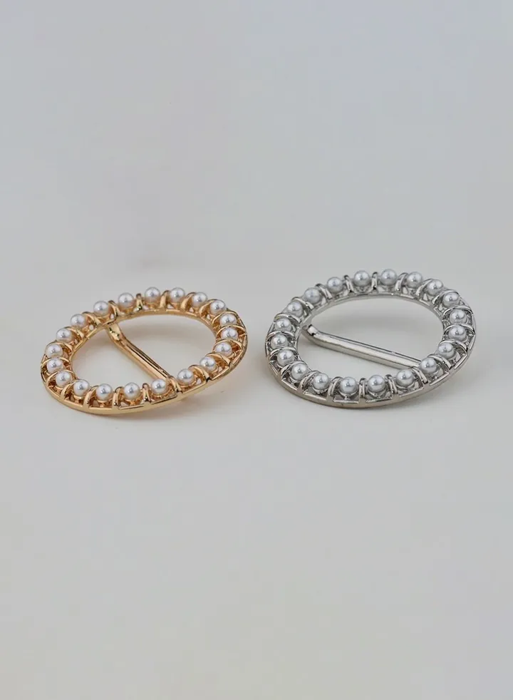 2Set Fashion Women Circle Scarf Buckle Brooch Ring Shawl Clip Jewelry Accessories