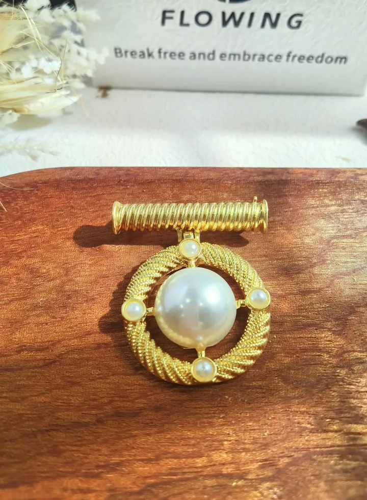 Vintage European Court Antique Reproduction White Gem Brooch