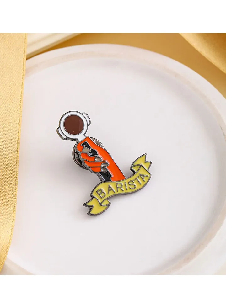 Coffee Brooch Barista Handle