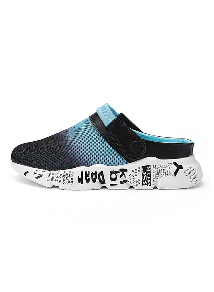 Mesh Detailed Slippers Blue/Black/White