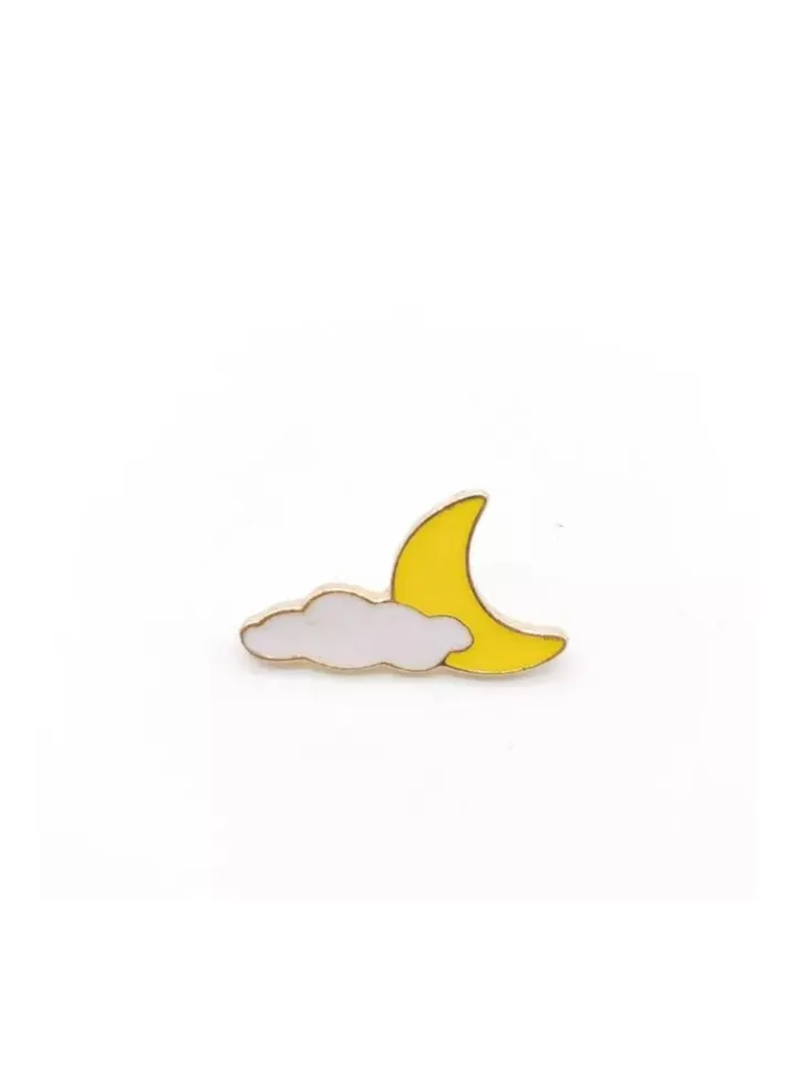 Cloud And Crescent Shape Brooch