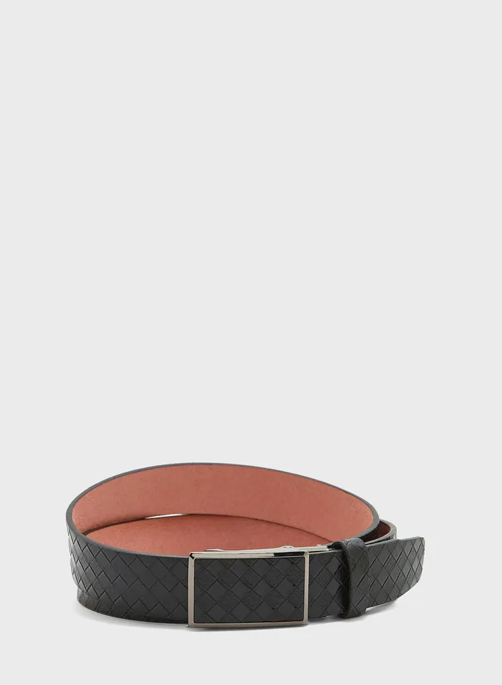 Faux Leather Formal Woven Belt