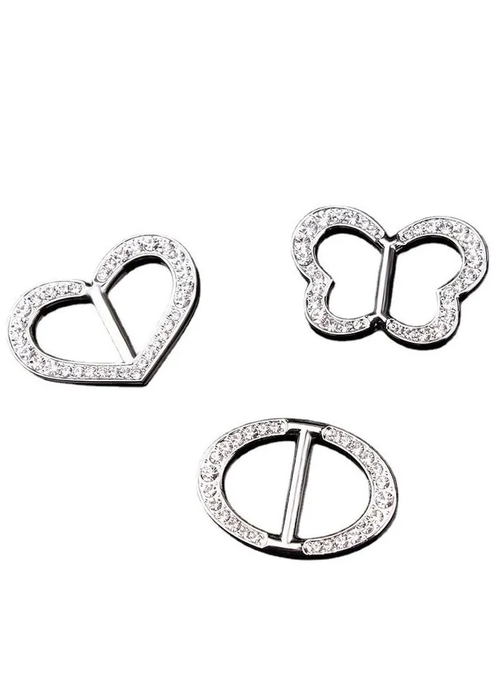 3Set Rhinestone Metallic Scarf Buckle Ring Holder