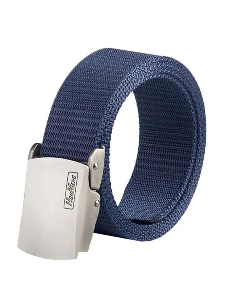 Metal Buckle Closure Belt Navy Blue/Black
