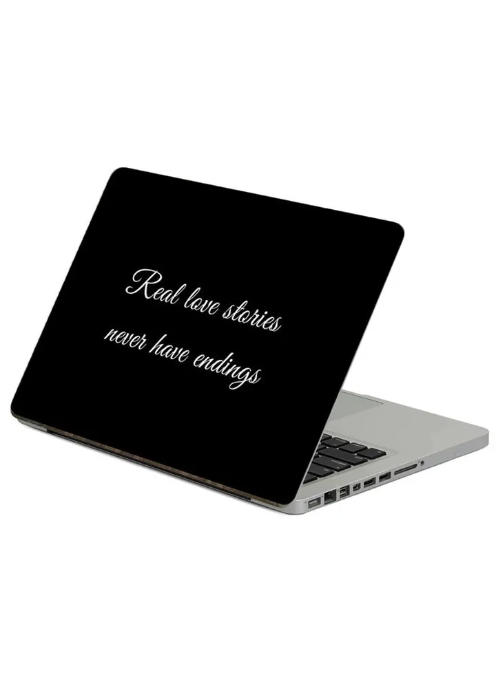 Love Quote Printed Laptop Sticker Multicolour