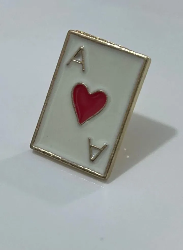 Brooch Playing Card Shape Heart