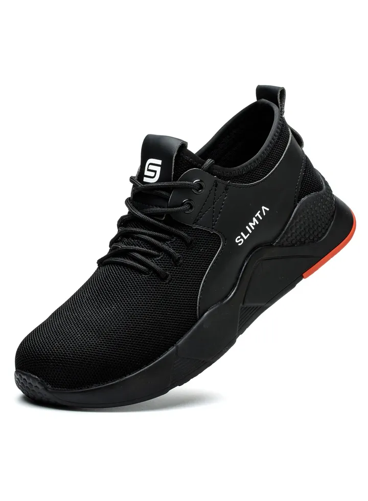 SLIMTA Men Women Safety Shoes with Non-Slip Steel Toe Cap and Breathable Mesh Lightweight Comfortable Puncture Proof Industrial Work Shoes