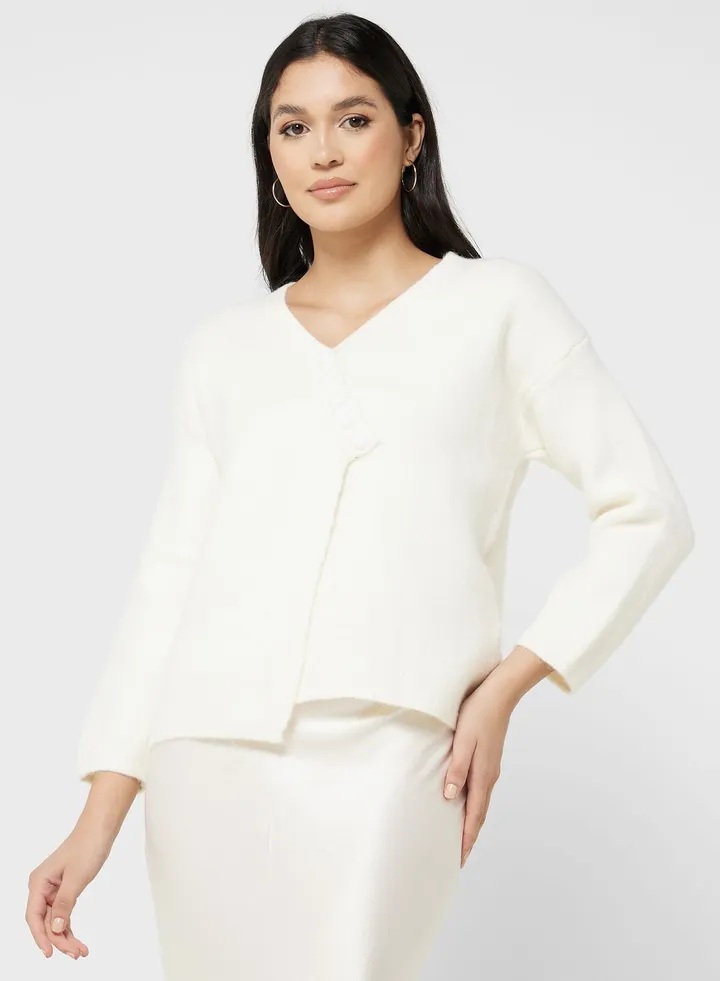 Front Button Detail Cardigan