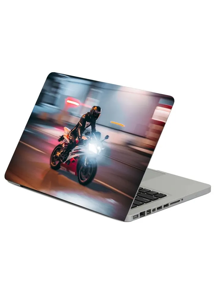 Motorcycle Motorcyclist Bike Printed Laptop Sleeve Multicolour