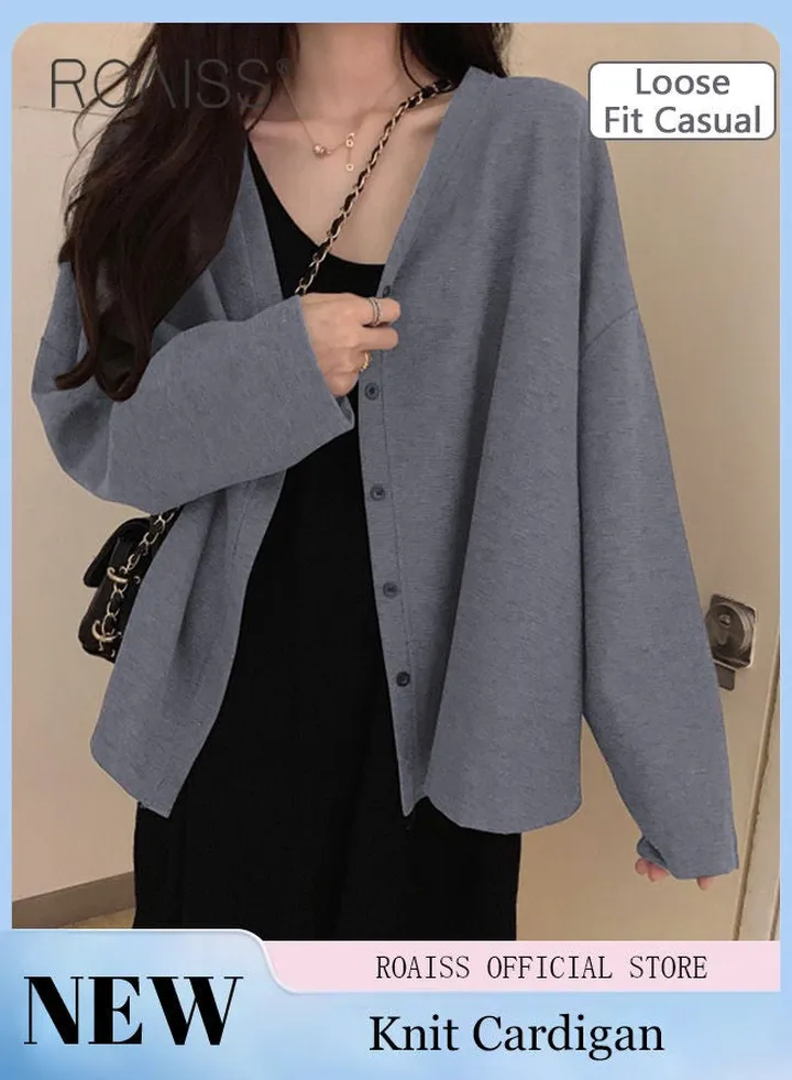 Women Ice Silk Long-Sleeved Cardigan Casual Regular-Fit Long-Sleeved Top Women's Solid Color Cardigan Women's Casual Versatile Ice Silk Knitted Sunscreen Clothing