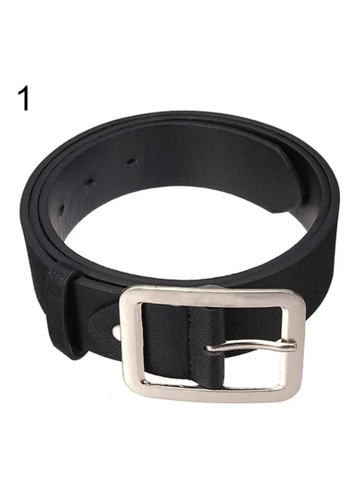 Men's Stylish Casual Waistband PU Leather Pin Buckle Waist Strap Business Belt Black