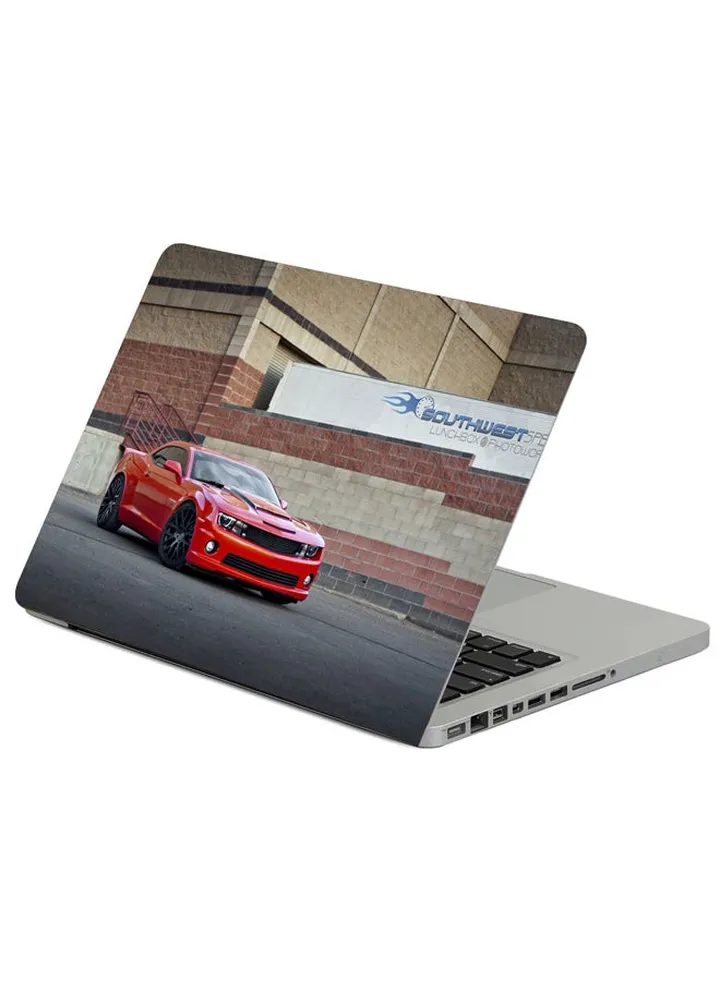 Chevrolet Camaro Ss Red Printed Laptop Skin Cover Multicolor