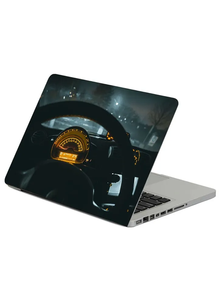 Speedometer Car Steering Wheel Printed Laptop Sleeve Multicolor