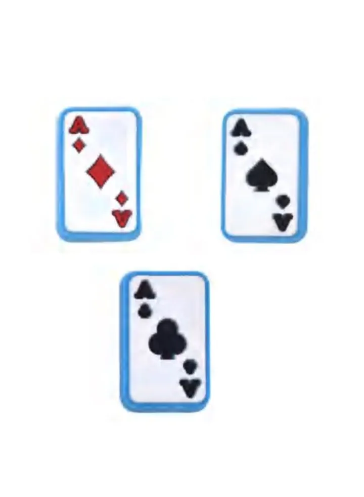 3 Pieces Play Card Design Brooch