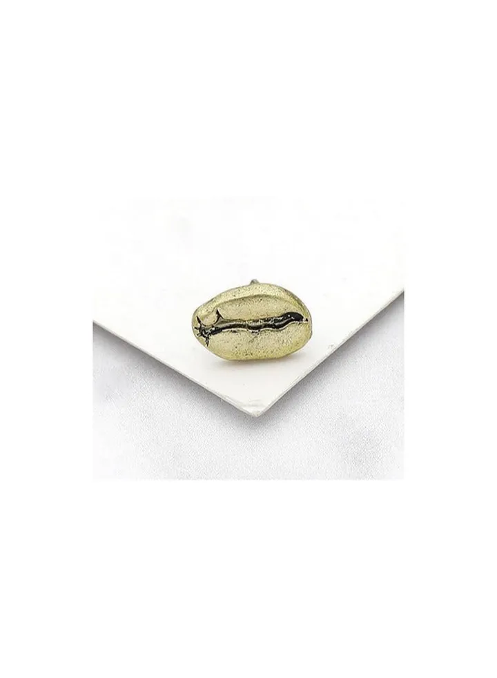 Coffee brooch bean bronze