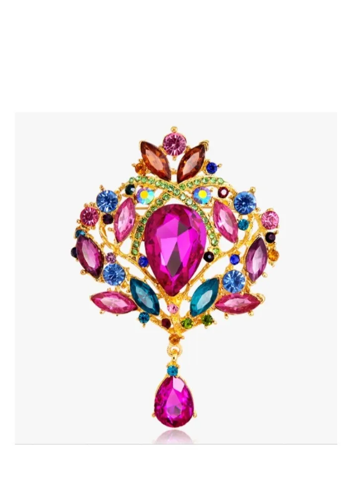 New Sparkling Glass Rhinestone Brooch