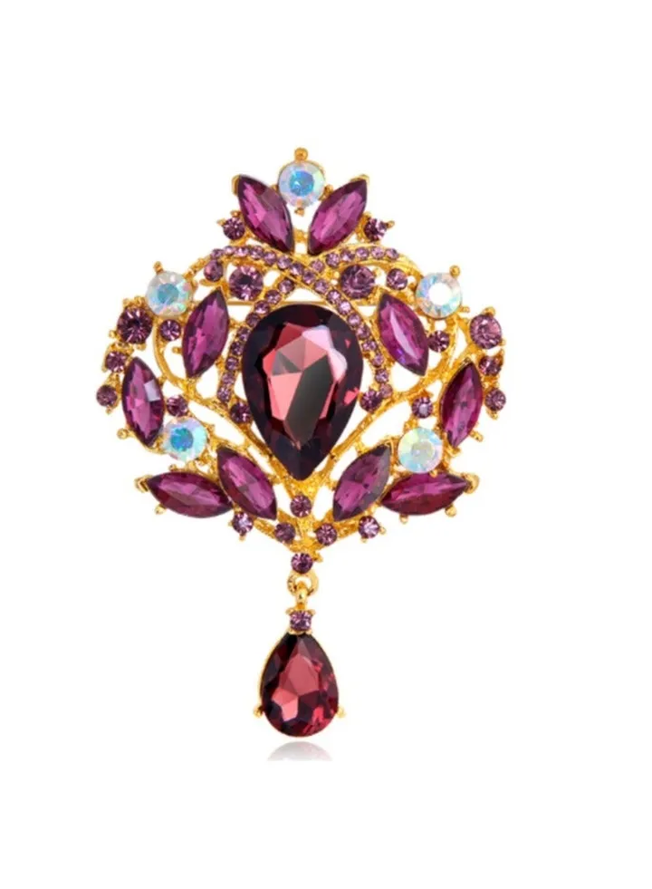 New Sparkling Glass Rhinestone Brooch