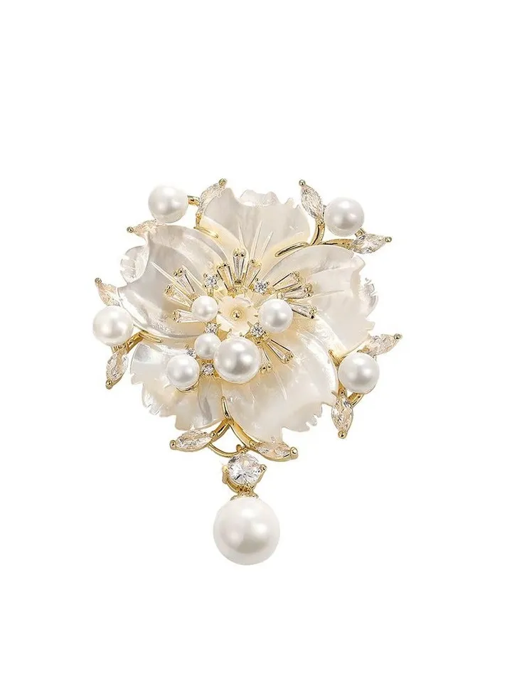 New Pearl Camellia Brooch