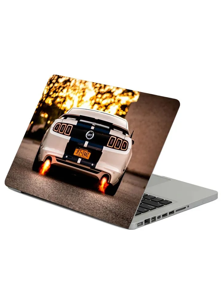 Car Sportscar White Printed Laptop Sleeve Multicolor