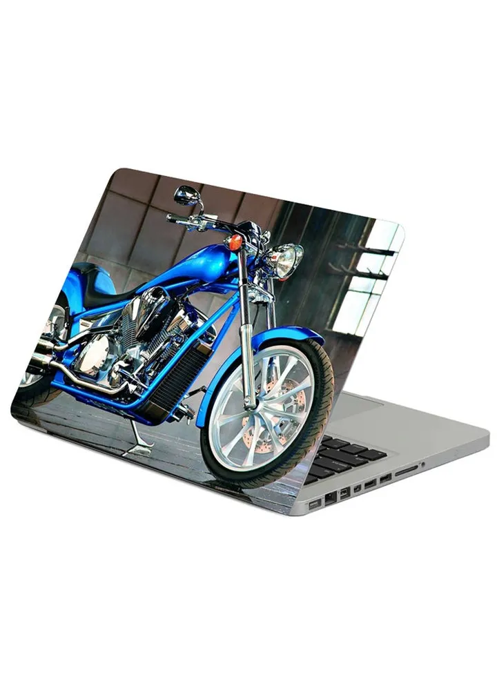 Honda Motorbike Blue Printed Laptop Sleeve Multicolour