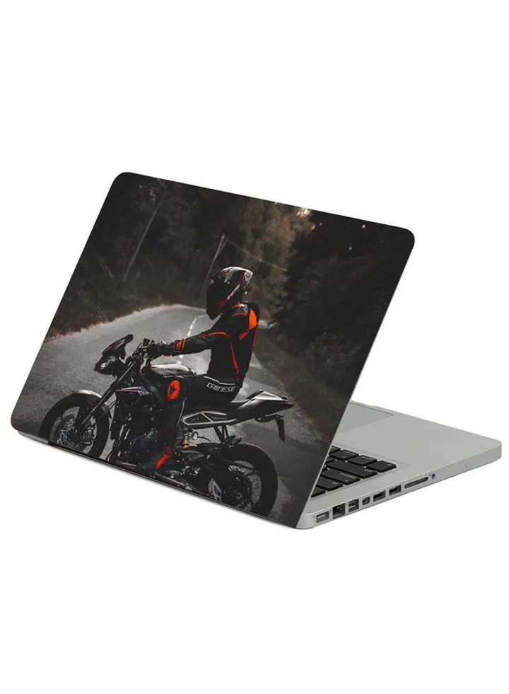 Motorcycle Motorcyclist Bike Printed Laptop Sleeve Multicolour