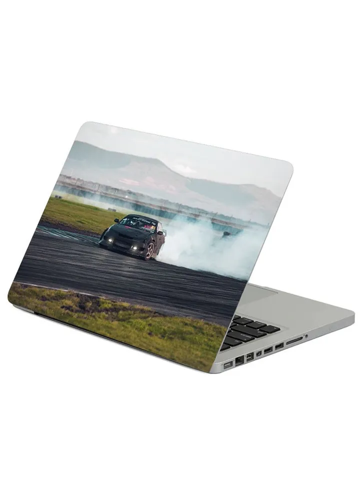 Car Drift Smoke Printed Laptop Sleeve Multicolour