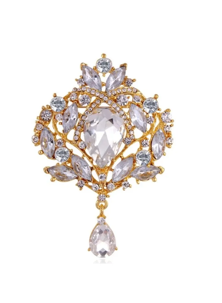 New Sparkling Glass Rhinestone Brooch