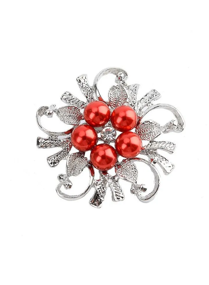 New Diamond Studded Pearl Brooch