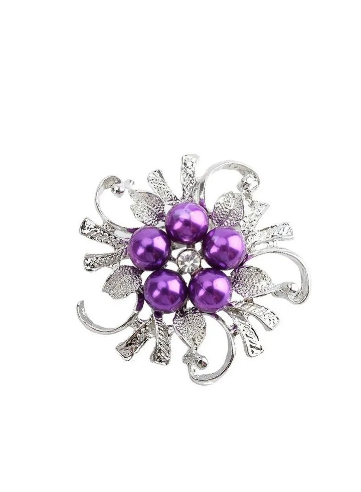 New Diamond Studded Pearl Brooch
