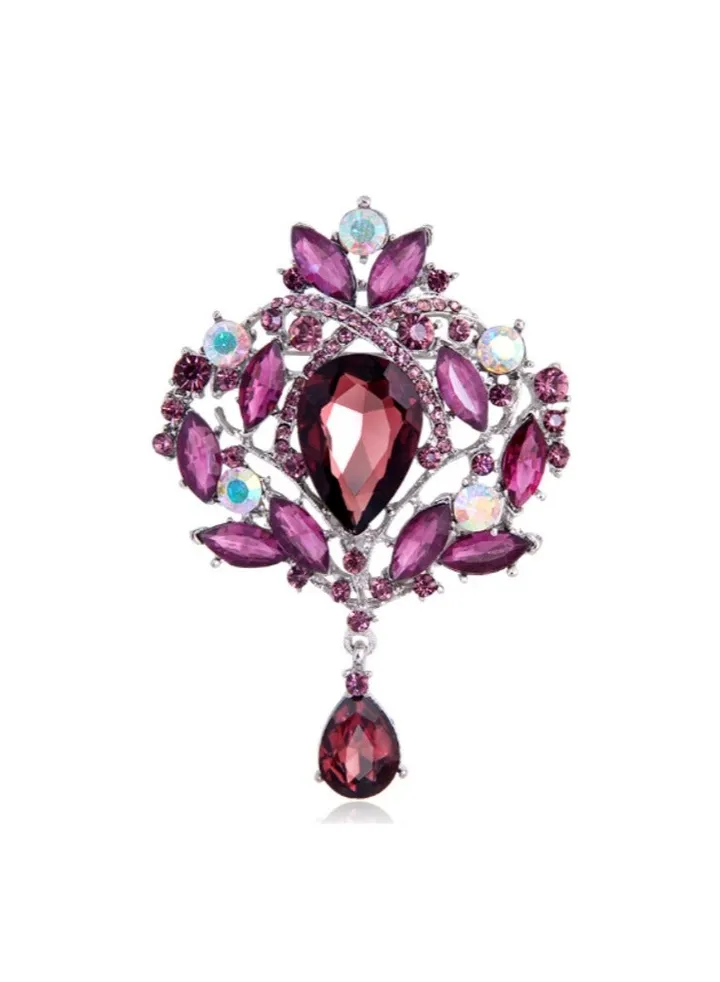 New Sparkling Glass Rhinestone Brooch