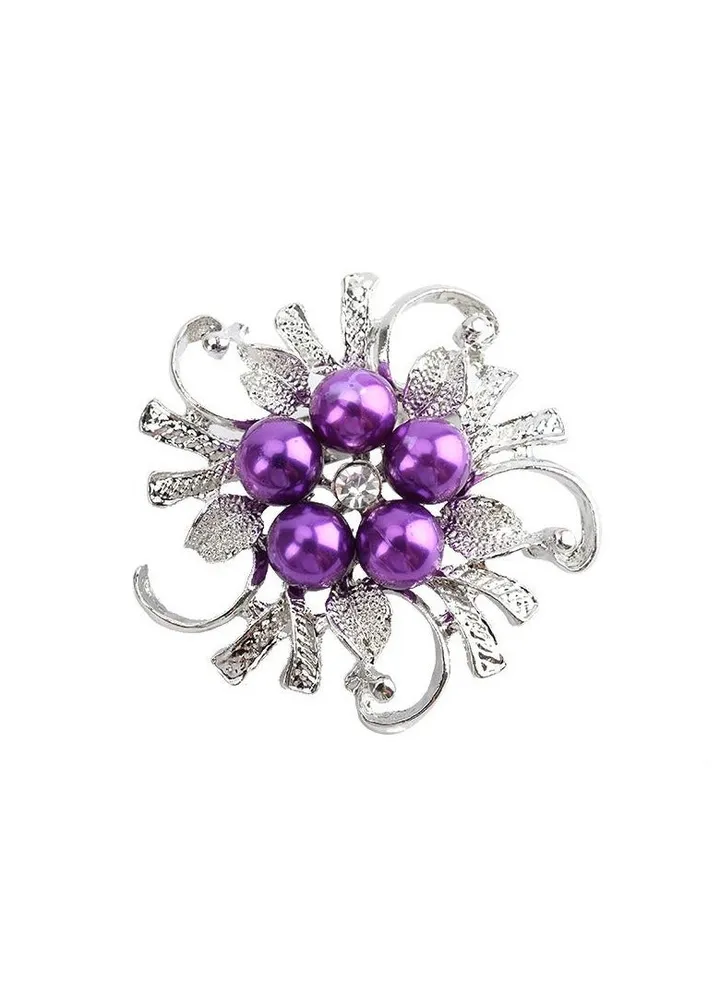 New Diamond Studded Pearl Brooch
