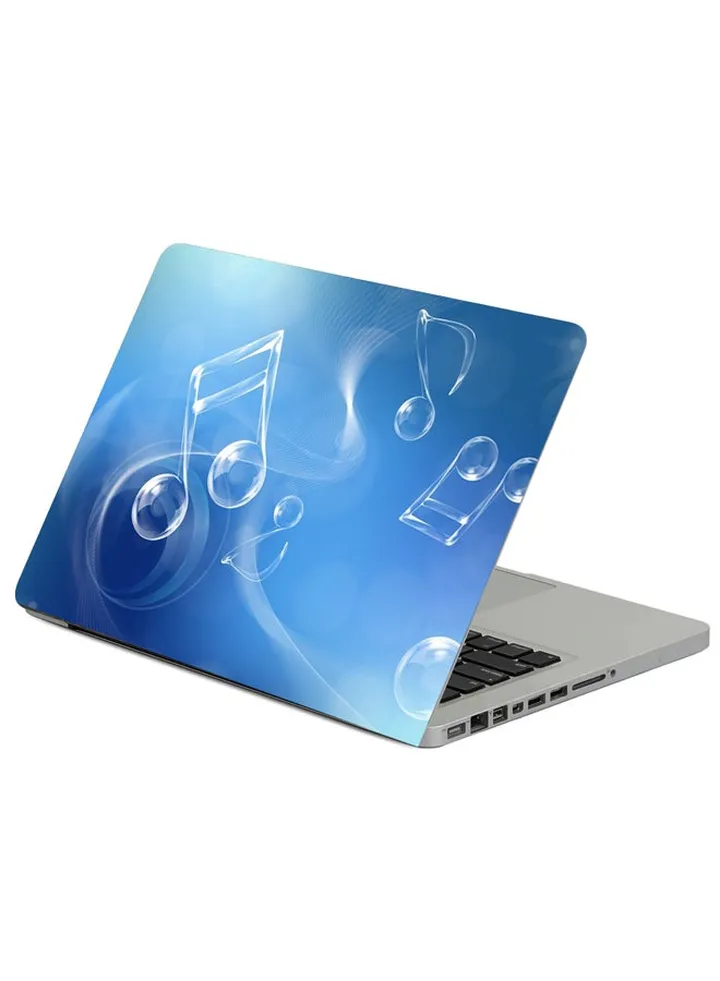 Blue White Music Printed Laptop Sleeve Multicolour
