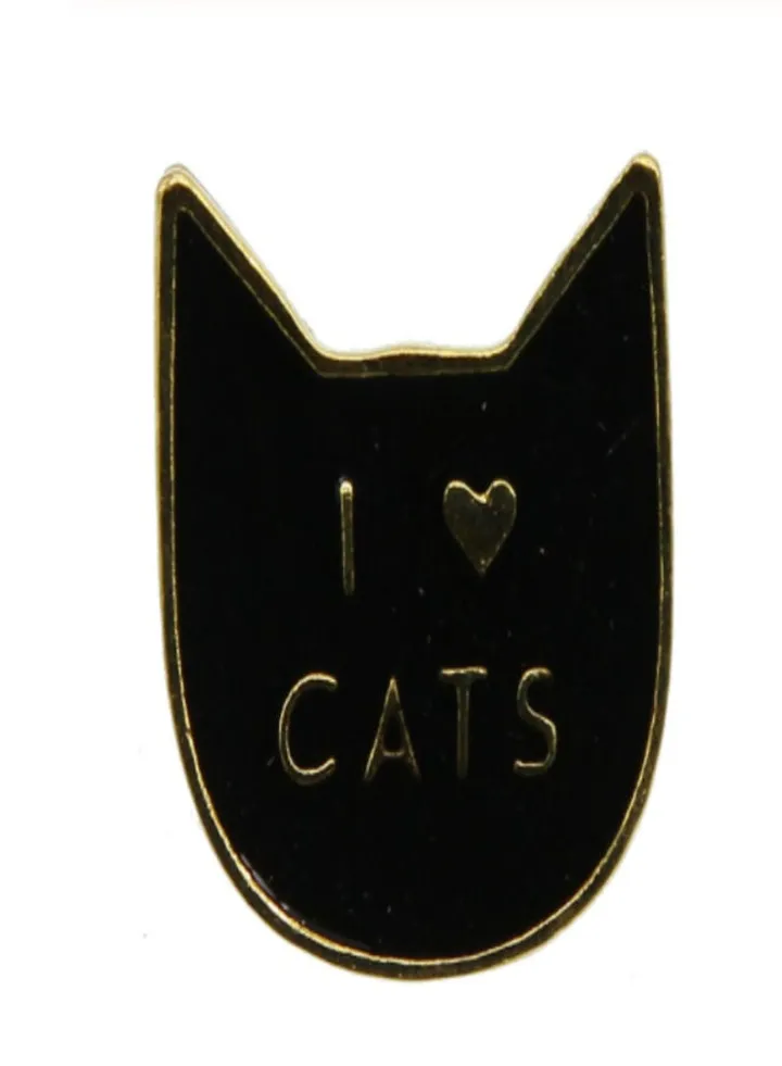 I Love Cats Brooch