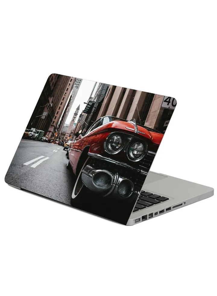 Car Old Street Printed Laptop Sleeve Multicolor