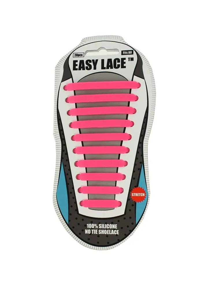 Easy Lace Silicone Shoelaces Flat Pink