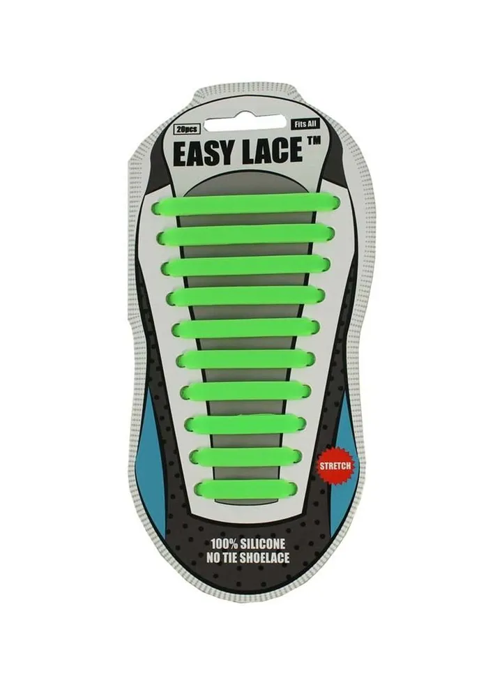 Easy Lace Silicone Shoelaces Flat Green