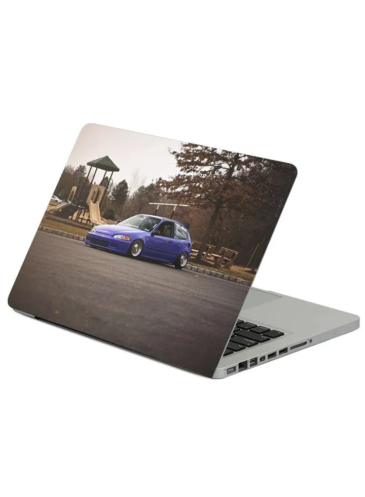 Honda Civic Purple Side View Printed Laptop Sleeve Multicolor