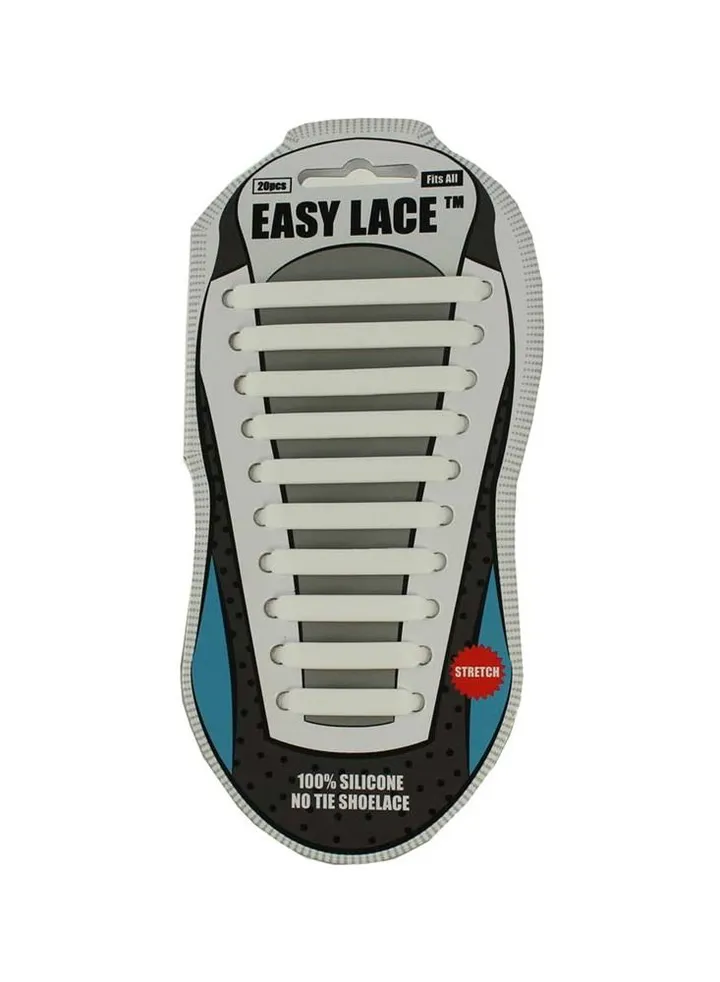 Easy Lace Silicone Shoelaces Flat White