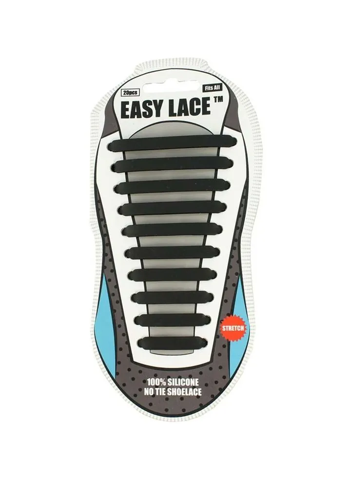 Easy Lace Silicone Shoelaces Flat Black