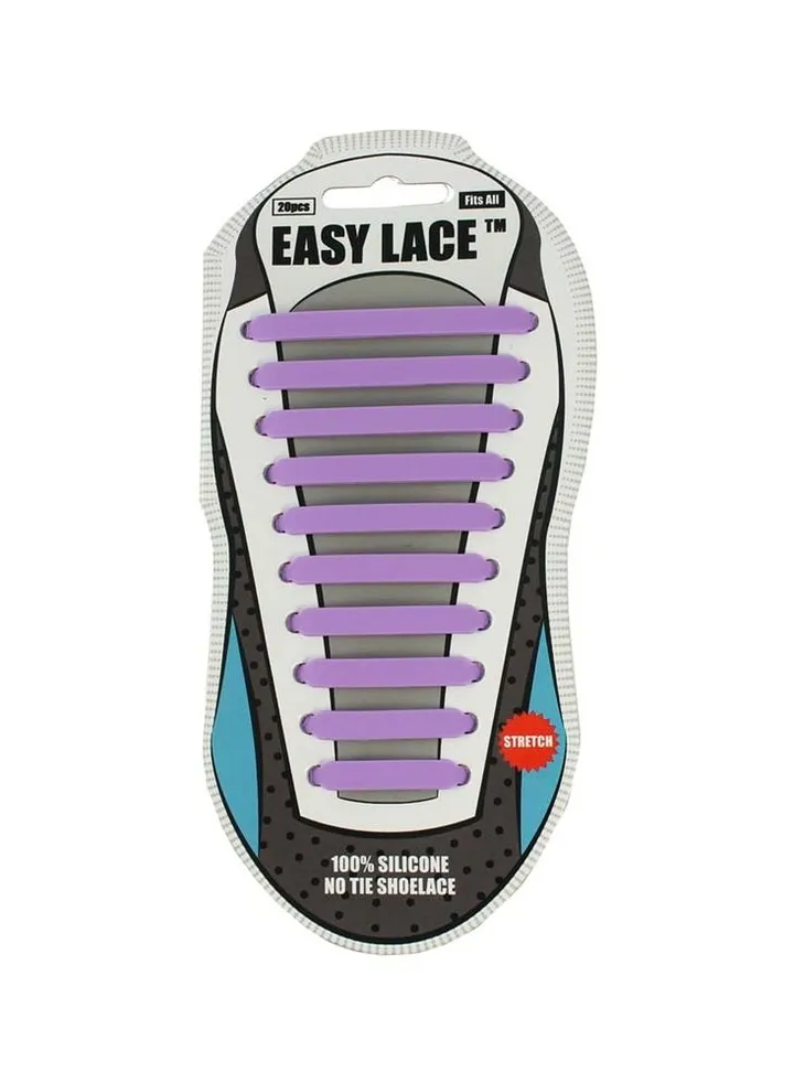Easy Lace Silicone Shoelaces Flat Pink Purple
