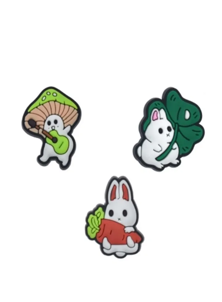 3pcs Mushroom Rabbits Design Brooch