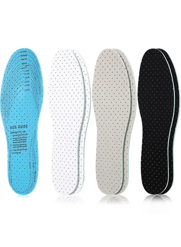 3 Pairs Breathable Shoe Insoles Inserts Ultra-Soft Cushioning Walking Comfort Insoles Double-Layer Latex Foam Perforated Insoles Replacement Insoles for Men 7-11 Woman 2-8 (White, Black, Grey)